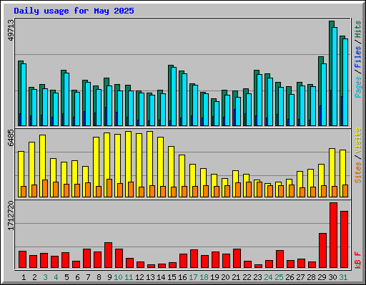 Daily usage for May 2025